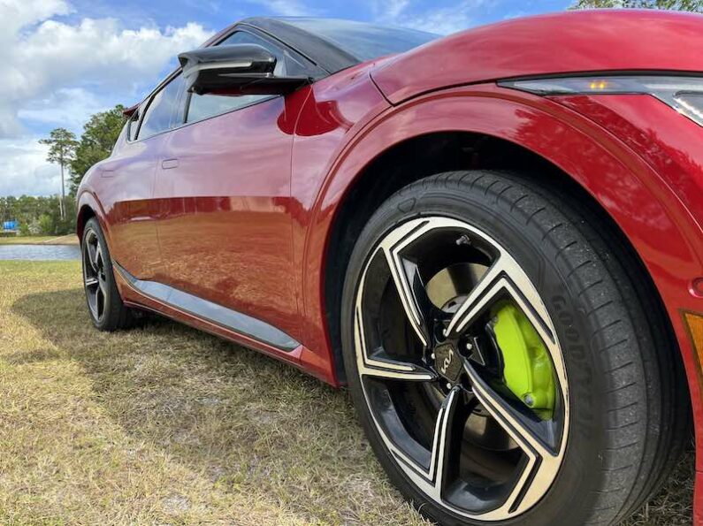The new Kia EV6 GT all electric and all wheel drive competes with Tesla